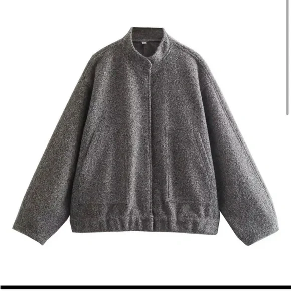 Viral Zara Oversized Bomber (Grey) - Picture 2 of 4